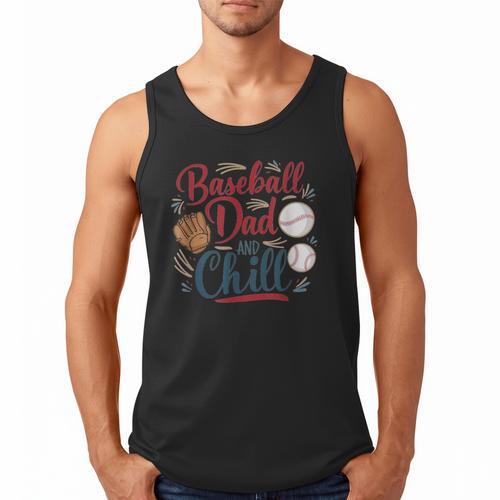 Baseball Dad And Chill Funny For Baseball Lovers Men Tank Top - Sportilla