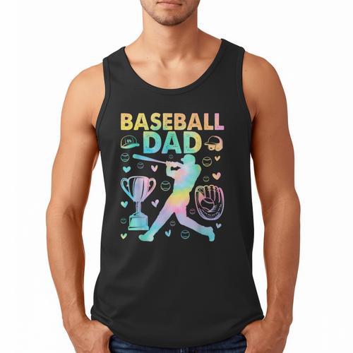 Baseball Dad Cool Fathers Day Coach Player Daddy Papa Men Men Tank Top - Sportilla