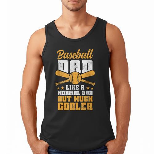 Baseball Dad Much Cooler Funny Softball And Baseball Game Men Tank Top - Sportilla