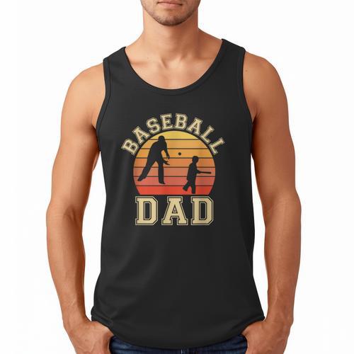 Baseball Dad Father Son Proud Daddy Papa Grandpa Sports Men Tank Top - Sportilla
