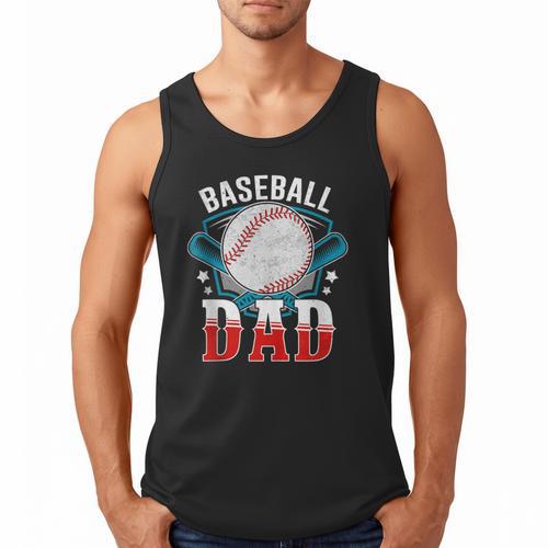 Baseball Dad Happy Fathers Day Dad Daddy Baseball Lover Men Tank Top - Sportilla