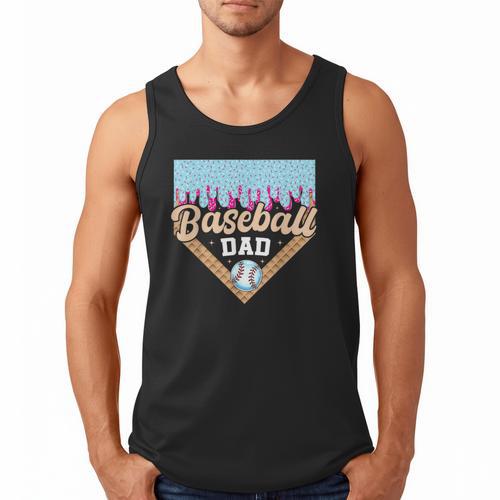Baseball Dad Ice Cream Drip Fathers Day Men Tank Top - Sportilla