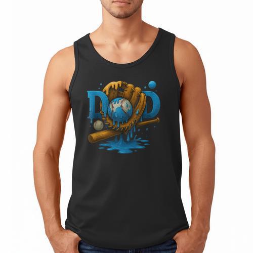 Baseball Dad Illustration In Vintage Cream Colors Men Tank Top - Sportilla