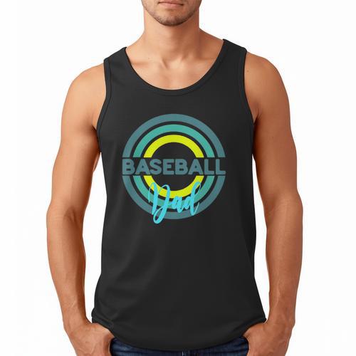 Baseball Dad With Modern Baseball Circles Men Tank Top - Sportilla