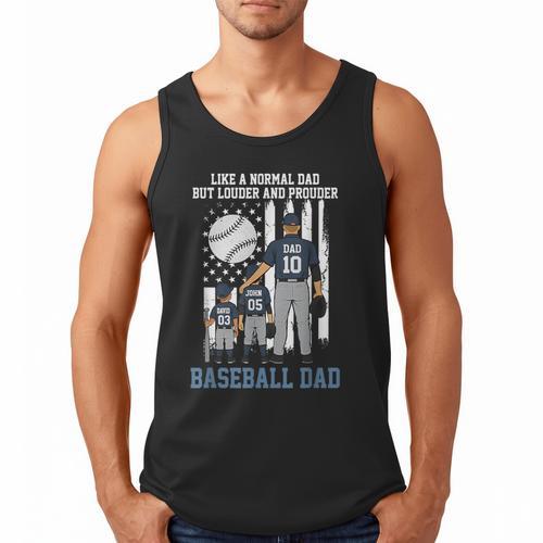 Baseball Dad Like A Normal Dad But Louder And Prouder Men Tank Top - Sportilla