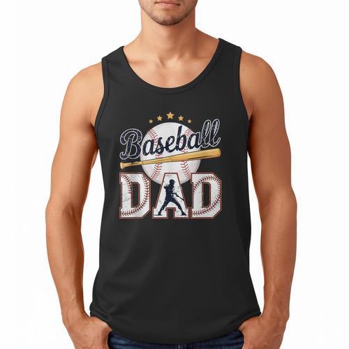 Baseball Dad Player Cool Retro Sports Fan Father's Day Men Tank Top - Sportilla
