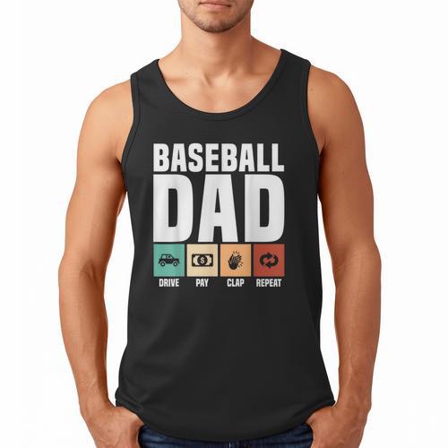 Baseball Dad Proud Little Slugger Father Humor Men Tank Top - Sportilla