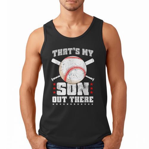 Baseball Dad Softball Game Son Out There Fathersday Baseball Men Tank Top - Sportilla