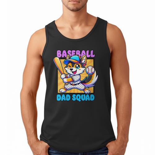Baseball Dad Squad Fox On The Bat Men Tank Top - Sportilla