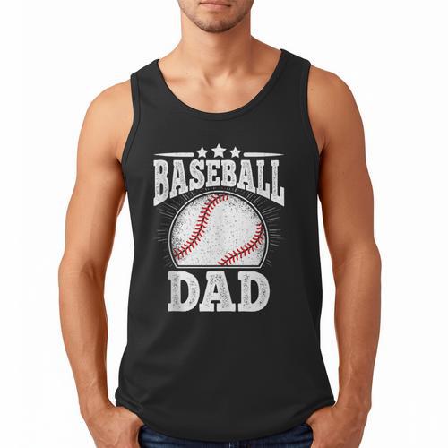 Baseball Dad Vintage Baseball Player Daddy Men Men Tank Top - Sportilla