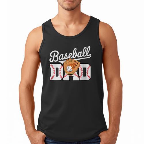 Baseball Dad Vintage Sports Fathers Day Baseball Fan Men Tank Top - Sportilla
