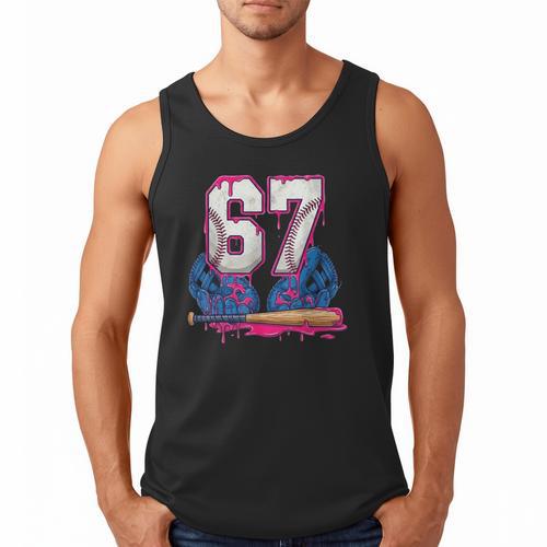 Baseball Drip 67 Meme Six Seven 6-7 Gen Alpha Slang Men Tank Top - Sportilla