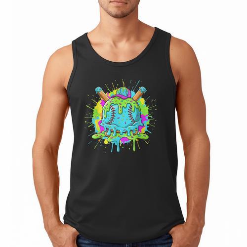 Baseball Drip For Boys Ice Cream Drip Youth Boys Baseball Men Tank Top - Sportilla