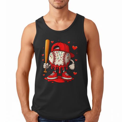 Baseball Drip Ice Cream Apparel Boys Kids Valentines Day Men Tank Top - Sportilla