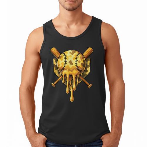 Baseball Drip Ice Cream Camo Cool Men Tank Top - Sportilla