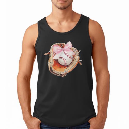Baseball Drip Ice Cream Coquette Pink Bow Baseball Player Men Tank Top - Sportilla