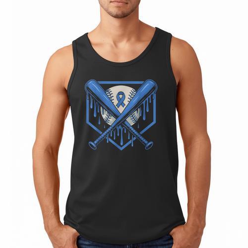 Baseball Drip Ice Cream Diabetes Awareness Ribbon Boys Girls Men Tank Top - Sportilla
