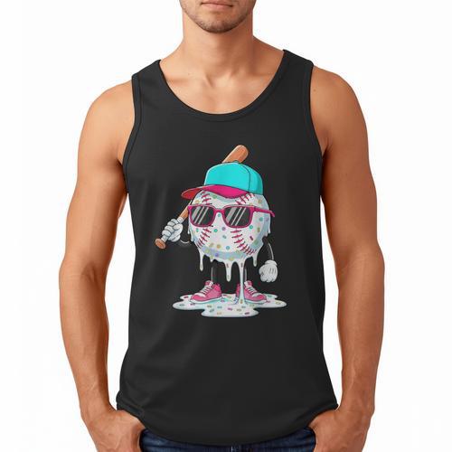 Baseball Drip Ice Cream Lifestyle Sprinkless Boy Kid Men Tank Top - Sportilla
