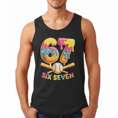 Baseball Drip Ice Cream Number 67 Player Lifestyle Men Tank Top - Sportilla