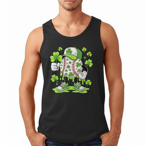 Baseball Drip Ice Cream Shamrock Irish St Patricks Men Men Tank Top - Sportilla