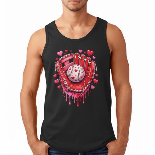 Baseball Drip Ice Cream Sprinkles Valentines Day Baseball Men Tank Top - Sportilla