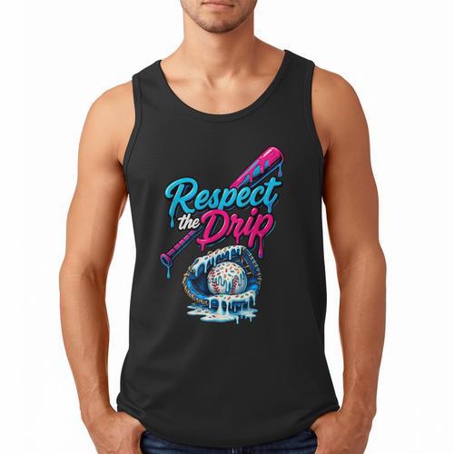Baseball Drip Ice Cream Sprinkles Youth Boys Baseball Glove Men Tank Top - Sportilla