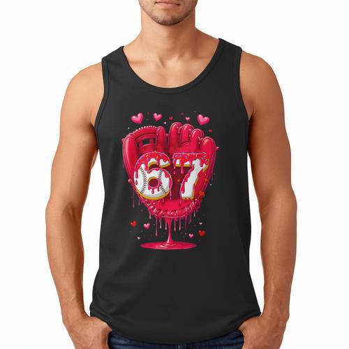 Baseball Drip Ice Cream Valentine Youth Boys Girls Sport Men Tank Top - Sportilla