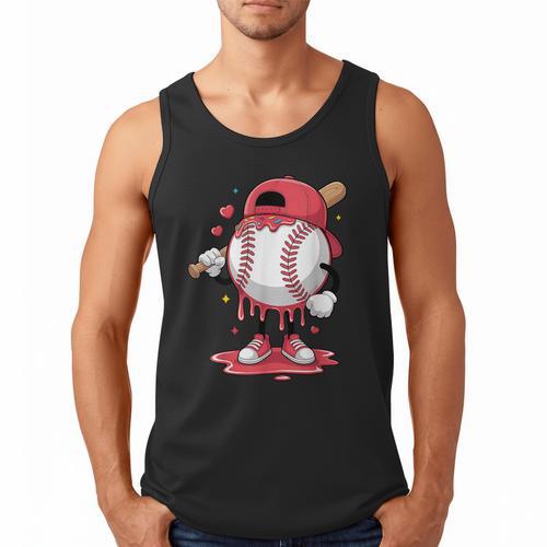 Baseball Drip Icecream Boy Kids Valentine Men Tank Top - Sportilla