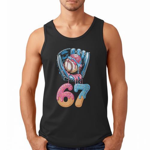 Baseball Drip Number 67 Player 67th Birthday Ice Cream 67 Men Tank Top - Sportilla