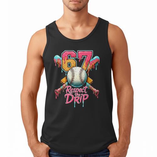 Baseball Drip Number 67 Player Sport For Men Women Kids Men Tank Top - Sportilla
