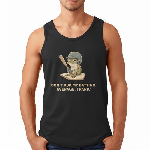 Baseball Frog Saying Batting Retro Artwork Men Tank Top - Sportilla