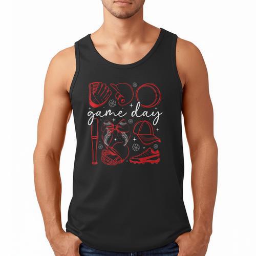 Baseball Game Day Coquette Game Day Baseball Men Tank Top - Sportilla