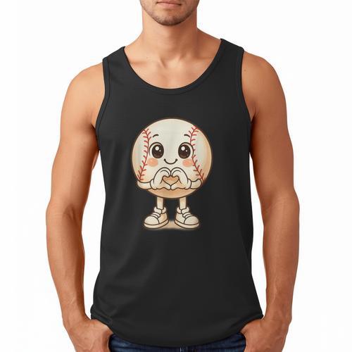 Baseball With Heart Hands Love Cute Baseball Men Tank Top - Sportilla