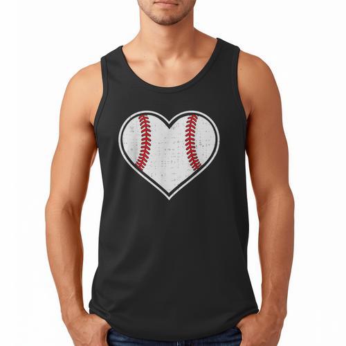 Baseball Heart Love Sport Valentines Day Men Women Boys Kids Men Tank Top - Sportilla