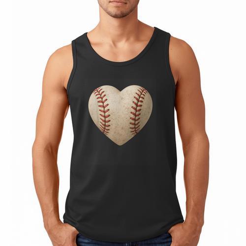 Baseball Heart Shape Valentines Day Love Boys Kids Men Men Tank Top - Sportilla