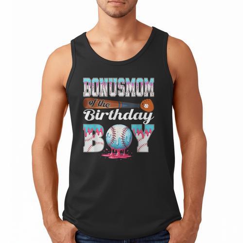 Baseball Ice Cream Drip Bonus Mom Of The Birthday Boy Men Tank Top - Sportilla