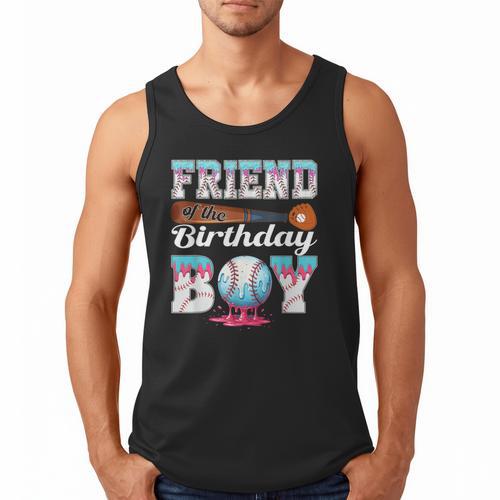 Baseball Ice Cream Drip Friend Of The Birthday Boy Men Tank Top - Sportilla