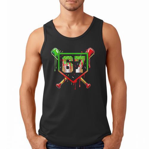 Baseball Ice Cream Drip Number 67 Player 6 7 Christmas Pjs Men Tank Top - Sportilla