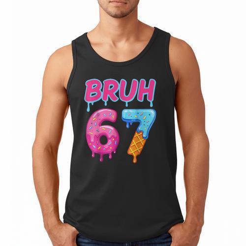 Baseball Ice Cream Drip Number 67 Player Or 67th Birthday Men Tank Top - Sportilla
