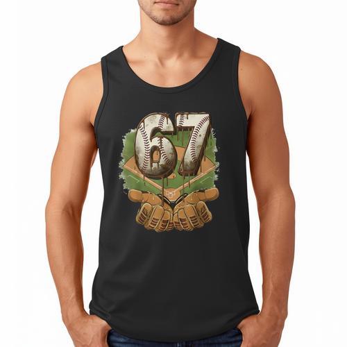 Baseball Ice Cream Drip Number 67 Playground Player 67th Men Tank Top - Sportilla