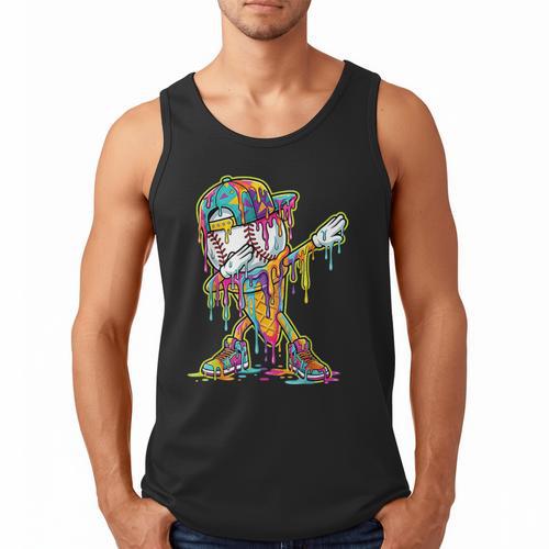 Baseball Ice Cream Dripping Dabbing Baseball Drip Men Tank Top - Sportilla
