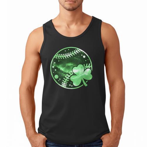 Baseball Irish Shamrock Lucky Clover St Patricks Day Boys Men Tank Top - Sportilla