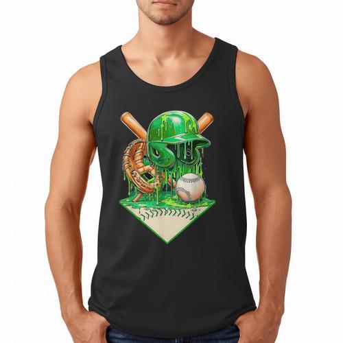 Baseball Life Style Ice Cream Drip Green Men Tank Top - Sportilla