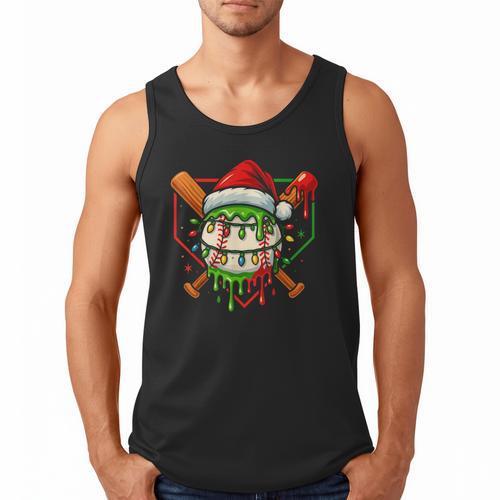 Baseball Lifestyle Apparel Youth Christmas Baseball Drip Men Tank Top - Sportilla
