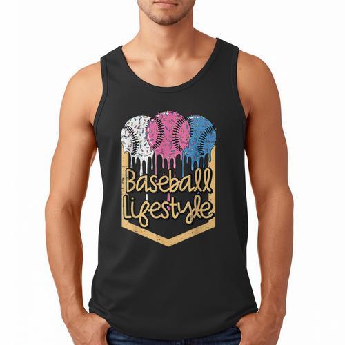 Baseball Lifestyle Ball Sprinkles Drip Boys Kids Men Teen Men Tank Top - Sportilla