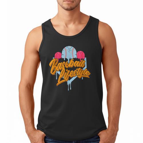 Baseball Lifestyle Home Plate Ice Cream Drip Men Boys Kids Men Tank Top - Sportilla