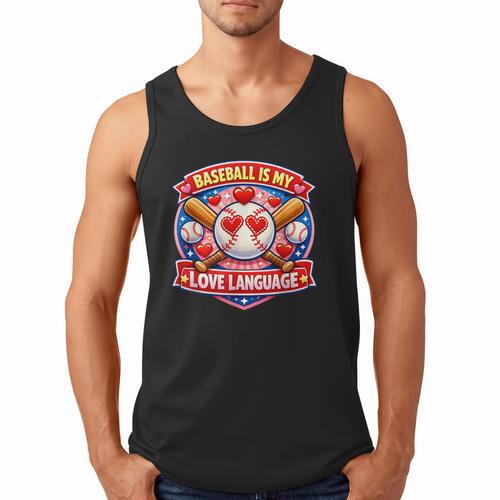Baseball Is My Love Language Valentine Men Tank Top - Sportilla