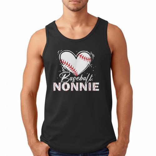 Baseball Nonnie Baseball Heart Men Tank Top - Sportilla