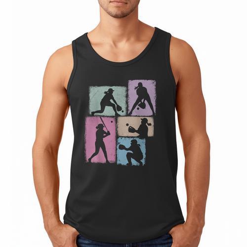Baseball Player Collage Women Kids Coach Youth Girl Men Tank Top - Sportilla