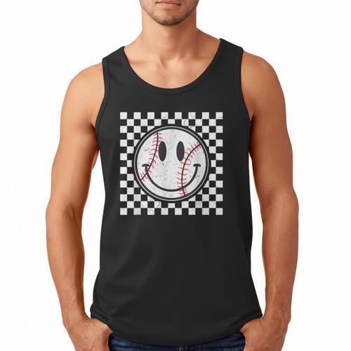 Baseball Season Happy Game Day Trendy Sports Vintage Men Tank Top - Sportilla